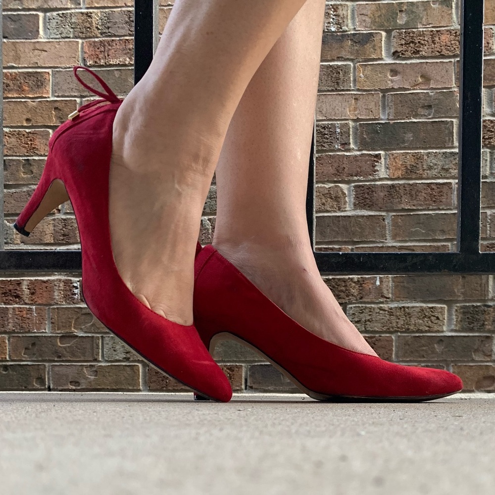 Kelly & Katie red faux suede shoes
